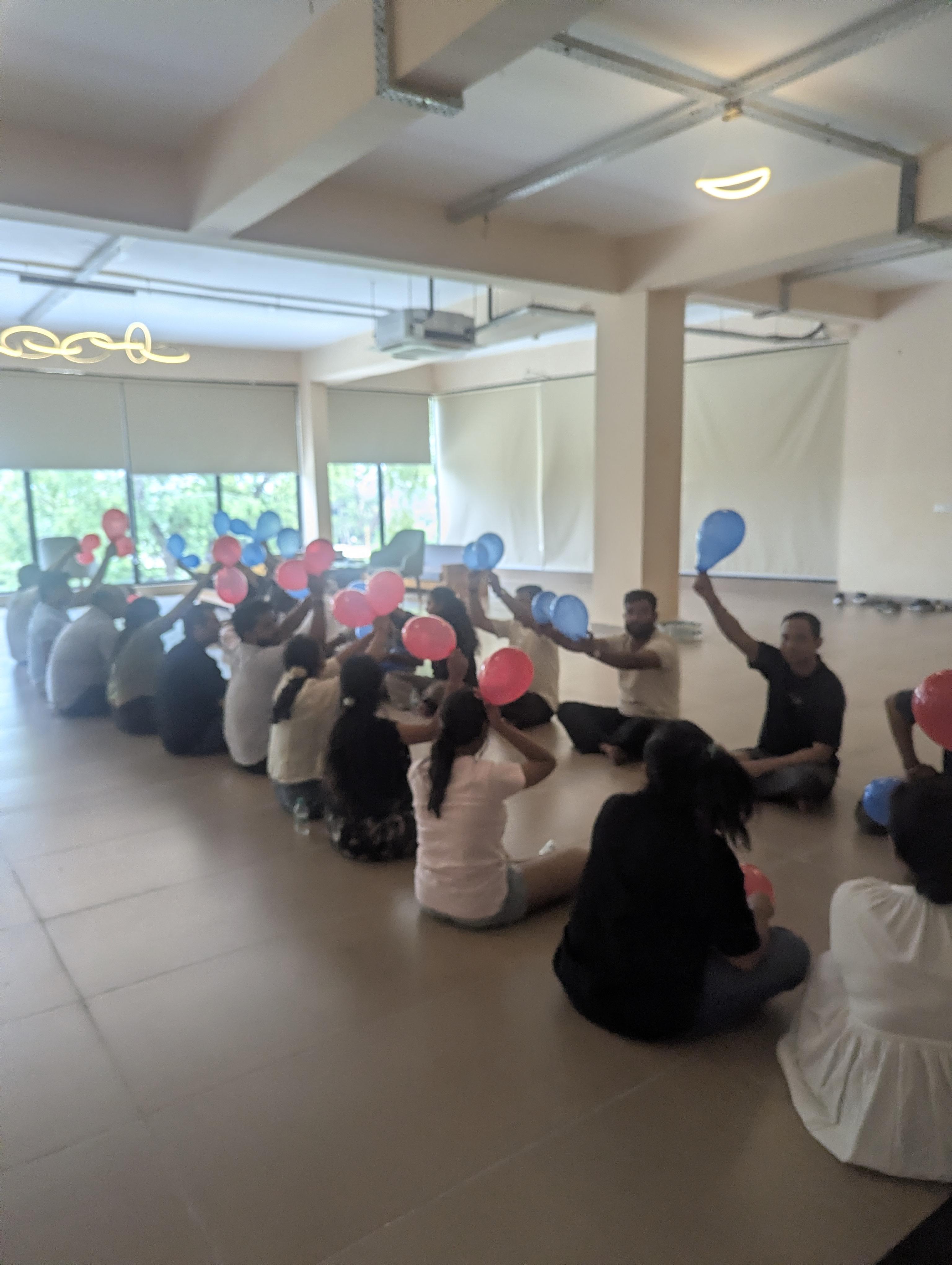 Balloon team-building activity
